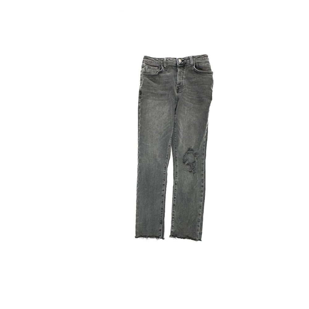 Forever 21 Distressed Raw Hem Straight Button Fly Women's‎ size 25 Black Jeans